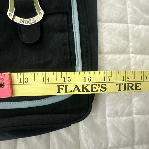 MUDD Messenger Bag Retro Y2K Black Embroidered Satchel Laptop Case Grunge Travel - Picture 9 of 11